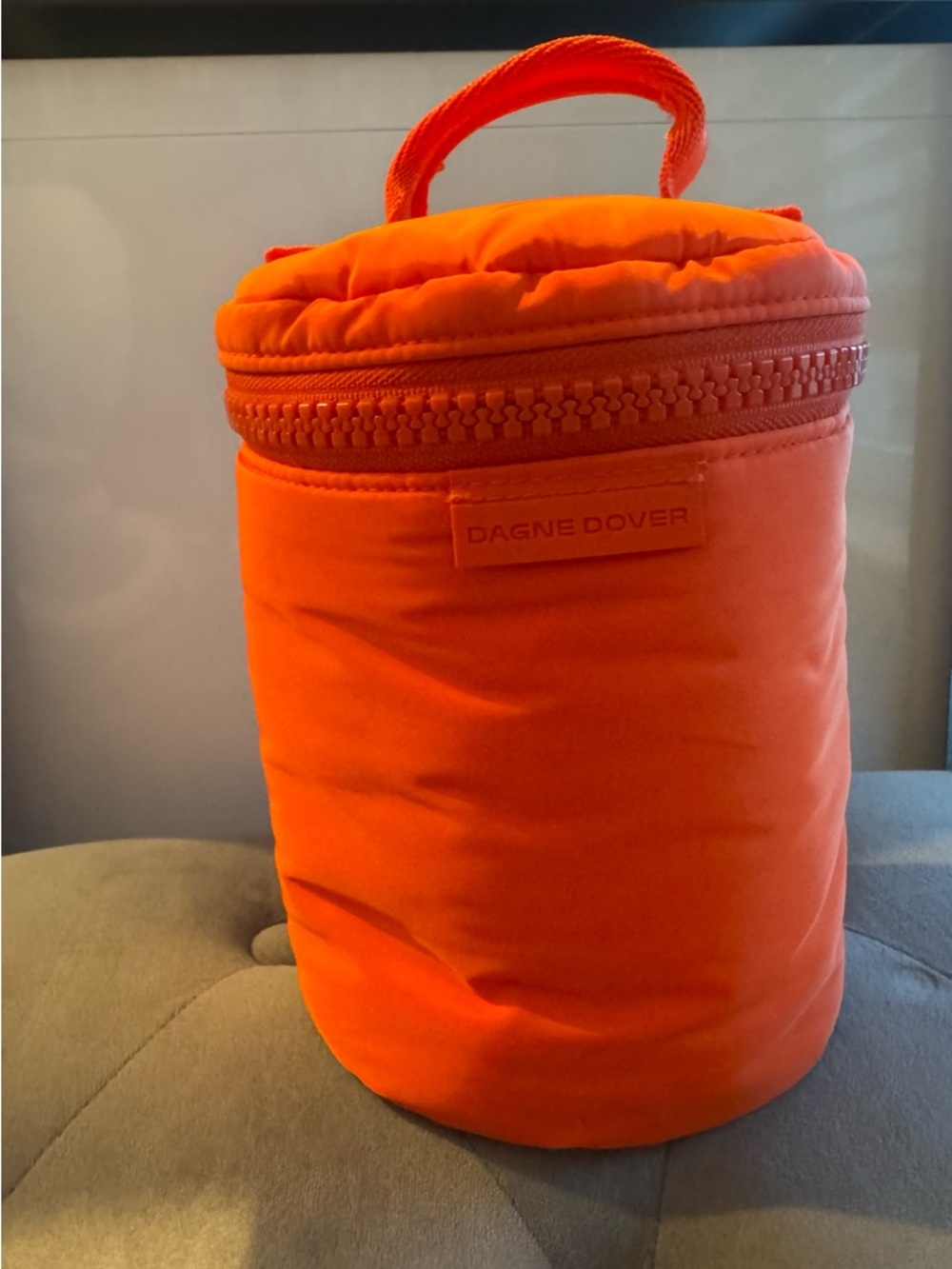 Dagne Dover Orange Round Cosmetic Case
